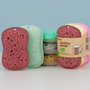 New Design Multicolor Double Side 8 Shape Sponges for Dishes Cleaning Dish Washing Scrub Scrubber Kitchen Washing Tool