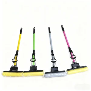 New Double Roller Telescopic PVA Sponge Mop Squeegee with Iron Rod and High Dehydration Rate for Floor Cleaning Tools
