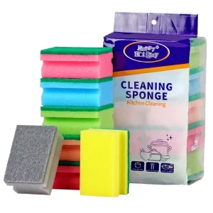 New High Density I Shape Good Quality Multi colors Sponge Kitchen Clean Products Scouring Pad Dish Washing Sponge