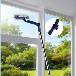 New Manual Plastic Glass Cleaning Tool High Rise Windows Telescopic Rod Double sided Wipe Eco Friendly Durable Brush