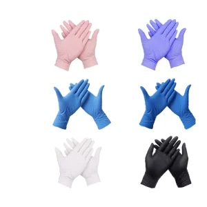 New Promotion Price Household Safety Gloves Pcs Box Blue 8MIL Thick 24CM Textured Nitrile Powder Free Puncture Resistant
