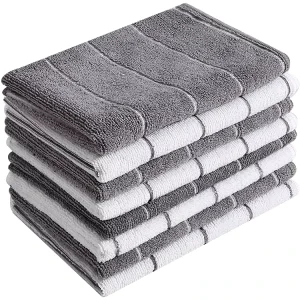 New Style Eco friendly Soft Comfortable Microfiber Fabric Disposable Washable Dining & Kitchen Towels White Grey