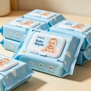 Newborn Baby Wipes Ultra-Thick Spunlace Fabric Vitamin E Paraben-Free Alcohol-Free OEM Manufacturer Infant Wipes