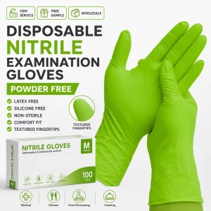 Nitrile Disposable Gloves Powder Free Non Sterile for Medical Kitchen Food Processing Catering Latex Free OEM
