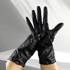 Nitrile Gloves Thickened Durable Food Grade Household Waterproof High Elasticity Protective Gloves Black Disposable