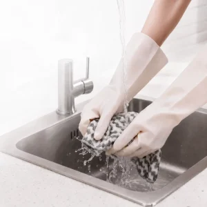Nitrile Household Gloves, Reusable Waterproof Cleaning Gloves for Kitchen Dishwashing, Laundry & Daily Chores