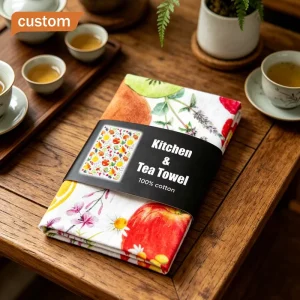 No Design Limit Cotton Kitchen Towel Custom Printing Custom Size Kitchen Decoration Multiple Use Towels Promotion Gift Towel