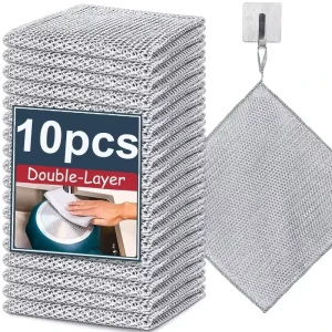 Non Greasy Steel Wire Dishwashing Cloth Kitchen Towel Cleaning Scrubber Pad for Dishes and Cookware