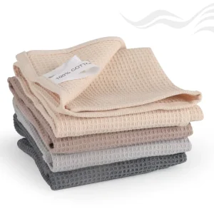 Non Scratch Cotton Dish Rag Multipurpose Thick Durable Quick Drying Soft Cotton Waffle Weave Kitchen Towel Dish Cleaning Cloth