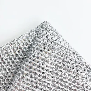 Non Scratch Dish Washing Rag Wire Kitchen Cleaning Pot Dish Cloth for Wet and Dry