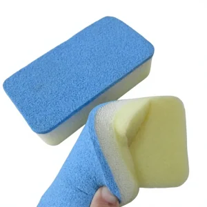 Non Scratch Scrub Dish Sponge Safe on Non Stick Cookware Dual Sided Cleaning Sponges for Kitchen