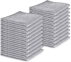 Non Scratch Steel Wool Dishcloths Multi Use Kitchen Scrubbers and Durable Cleaning Pads for Wet and Dry Use