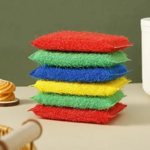 Non scratch Fabric Kitchen Scourer 250% to 500% Water Absorption Anti bacterial Used Black Sponge Scouring Pad