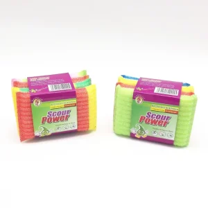 Non scratching Weaving Kitchen Sponge Scouring Pad 4pcs