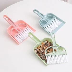 Nordic Color Mini Desktop Broom Dustpan Set Household Cleaning Tools Plastic Garbage Shovel Crevice Cleaning Brush Hand Design