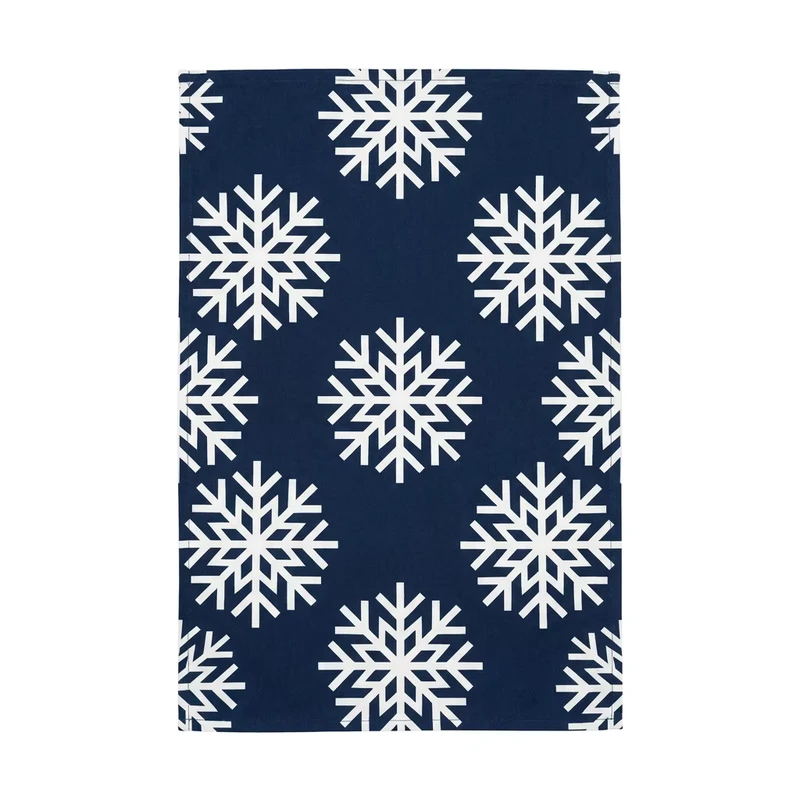 Nordic Snowflake Geometric Tea Towel 100% Cotton Scandi Christmas Holiday Style Kitchen Dish Towel 40x60cm