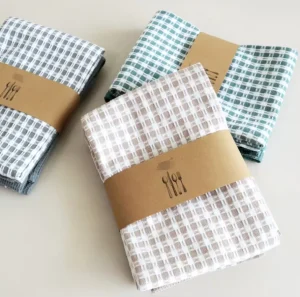 Nordic Style 100% Cotton Kitchen Towel Set (3 Pack) Muslin Tea Towels for Cooking Baking Home Decor
