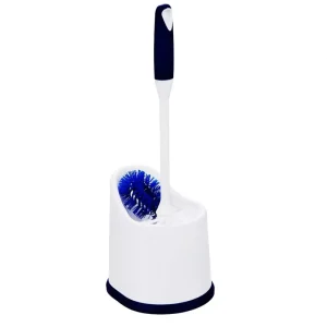 O Cleaning Plastic Toilet Brush and Holder Set Stiff Bristles Bathroom Scrubber Long Handle Toilet Bowl Cleaner Scrub Brush