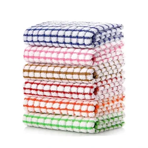 OEKO TEX Kitchen Towels Woven Soft Cotton Fabric Absorbent Water Quick Dry Eco Friendly Tea Towels Cleaning Dish in Stock
