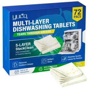 OEM 5 Layer Dishwashing Sheet Solid Enzyme Dish Wash Cleaner Tablets Removes Stubborn Grease No Residue Dishwasher Cleaner Sheet