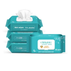 OEM Antibacterial Extra Soft Non Woven Alcohol Wipes Personalized Customization Logo 1 Pack 50pcs Household Daily Cleaning