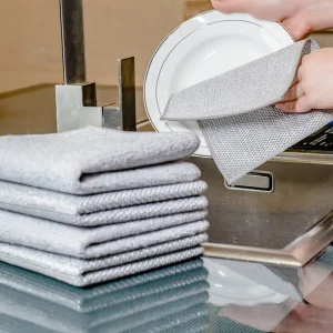 OEM Customization 30*30cm Double-Layer Steel Wire Dish Towel Washcloth Pad for Kitchen Cleaning Oil-Free