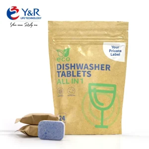 OEM Dishwasher Detergent Tablets 3 in 1 Deep Cleaning Fresh Scent Eco Friendly High Active Ingredients