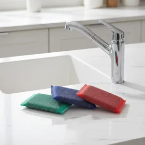 OEM Factory Colorful Rectangle Washable Kitchen Cleaning Sponge & Scouring Pads