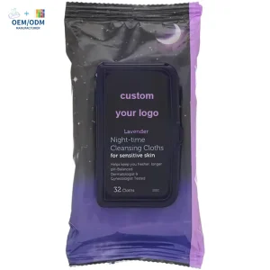 OEM Feminine Daily Hygiene Disposable Night-time Cleansing Cloth Intimate Wipes for Sensitive Skin with Lavender