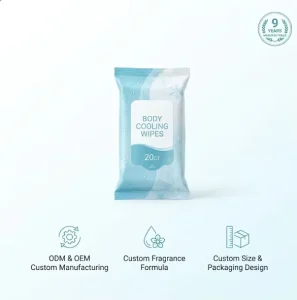 OEM Feminine Fresh Deodorizing Body Cooling Wipes Gentle & Soft Stay Fresh and Cool Easy to Carry 20ct