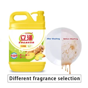 OEM High Quality 2Kg Eco-Friendly Liquid Dish Soap Lemon Ginger Fragrance 5%-15% Active Ingredients for Kitchen Dishwashing