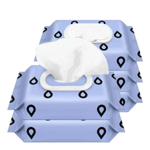 OEM HongRun Flushable Non-Woven PET Wet Wipes 20cm*20cm 100pcs/pack Sanitary Cleaning Cleansing Wipes