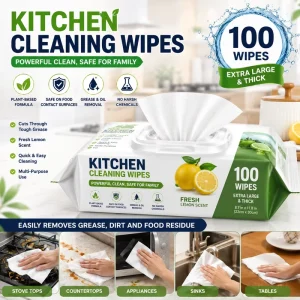 OEM Kitchen Cleaning Wipes Deep Degreasing Oil Remover Wipes with Fresh Scent for Restaurant and Home Cleaning