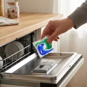 OEM Lemon Scent Household Cleaner Disposable Dishwashing Gel Pods 3 in 1 Dishwasher Detergent Liquid Soap for Households