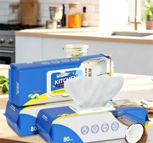 OEM ODM Custom Disposable Degradable Kitchen Wet Wipes Heavy Duty for Household Cleaning Grease Removal & Multi Surface