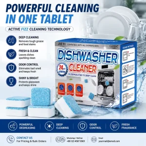 OEM ODM Disposable Dishwasher Block Dishwashing Cleaner Solid Detergent Kitchen Dishwashing Cleaning Block 15g*24pcs box