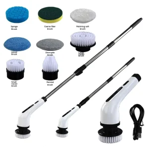 OEM ODM Electric Spin Scrubber Waterproof Bathroom 360 Cordless Cleaner Brush with Long Handle Replacement Cleaning Brush Tool