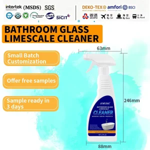 OEM ODM Heavy Duty Limescale Remover Fast Acting Formula Water Stain Cleaner for Shower Glass and Bathroom Tiles 500ml