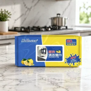 OEM ODM Large Size Natural Cleansing Wipes Kitchen Cleaning Wipes with White Soap Easy Clean Wet Towel for Kitchen