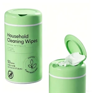 OEM ODM Plant Based Household Cleansing Wet Wipes Canister with Aloe and Vitamin E Disposable All Purpose Cleaning Wipes