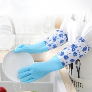 OEM Open Dishwashing Glove Kitchen Thick Rubber Laundry Waterproof Housework Winter Plus Velvet Cleaning Gloves