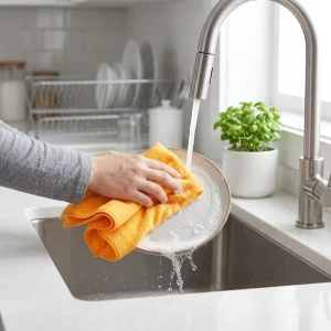 OEM Premium Microfiber Kitchen Cleaning Cloth Absorbent Dish Towel Lint Free Household Cleaning Rags for Dishwashing Tableware