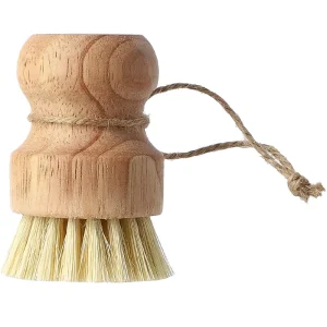 Oak Wooden Handle SCOURER Kitchen Pot Scrubber Coconut Fiber Sisal Bristles Anti-Scratch Dishwashing Brush Cast-Iron Cleaning