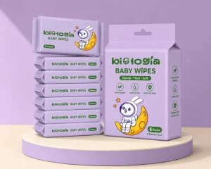 Oem Wet Tissue Non-Woven Fabric Cleansing Facial Mini Wipes Alcohol Free Scented ISO9001 Certified Custom Logo 8 Packs 2 Year