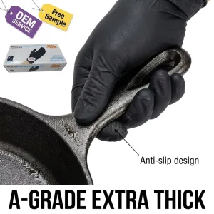 Oil Resistant Black Household Kitchen Food Gloves Powder free Resistant Nitrile Gloves for Food Handling