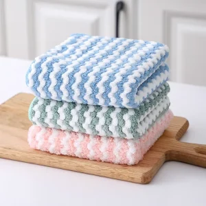 Oil free Dishcloth Absorbent Dishwashing Cloth Kitchen Cleaning Cloth Small Towel Thickened Table and Bowl Cleaning Cloth