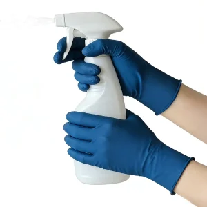 Oil resistant Nitrile Gloves Cleaning Waterproof Washing up Ink Blue Powder Free Disposable 3mil Nitrile Gloves for Household