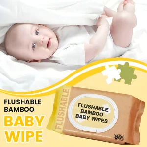 Organic Bamboo Baby Wet Wipes 80pcs bag Biodegradable Hypoallergenic Unscented Eco Friendly Compostable Soft Flushable