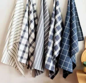 Organic Cotton Tea Towel Woven Jacquard American Style Kitchen Dish Towels for Wedding Decoration Party Dinner Napkin