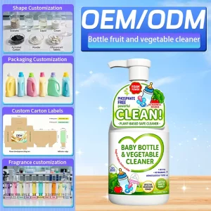 Organic Mild Eco Disposable Baby Dishwashing Liquid with Floral Scent, Fruit Vegetable Cleaner, 15-30% Active Ingredients